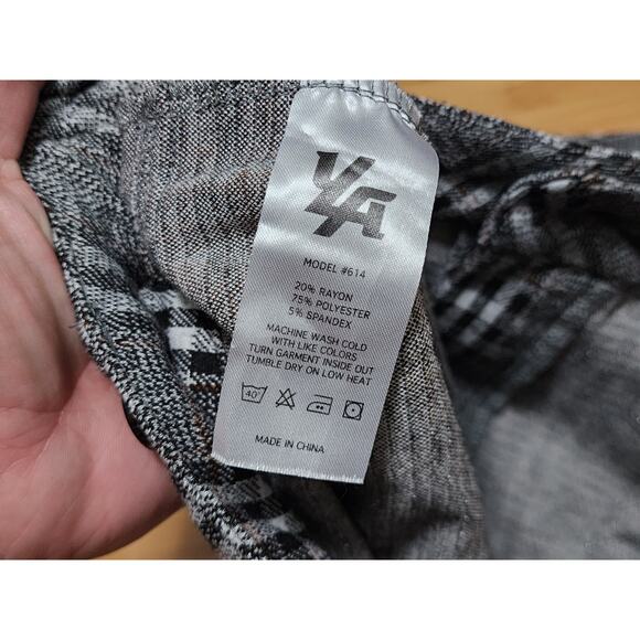 Young LA Plaid Pants Mens Sz 32 X 32 Gray Adjustable Waist Dapper Dress Stretch - Picture 7 of 8